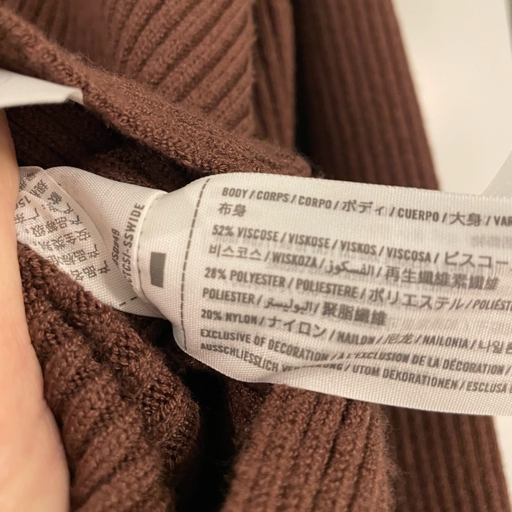 Abercrombie & Fitch Brown Ribbed Knit Sweater, Soft Collection, Small - Picture 5 of 6
